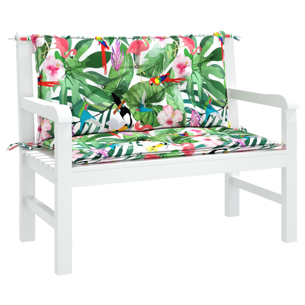 Garden Bench Cushions 2pcs Multicolor 39.4"x19.7"x2.8" Fabric