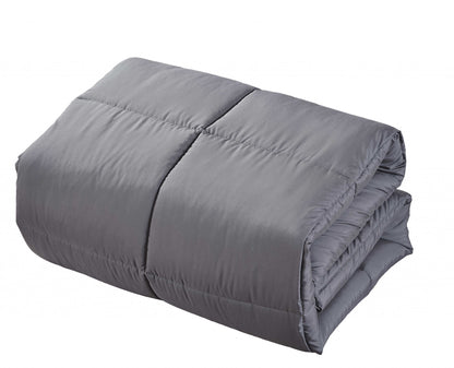 Dark Gray Queen Polyester Thread Count Down Alternative Comforter