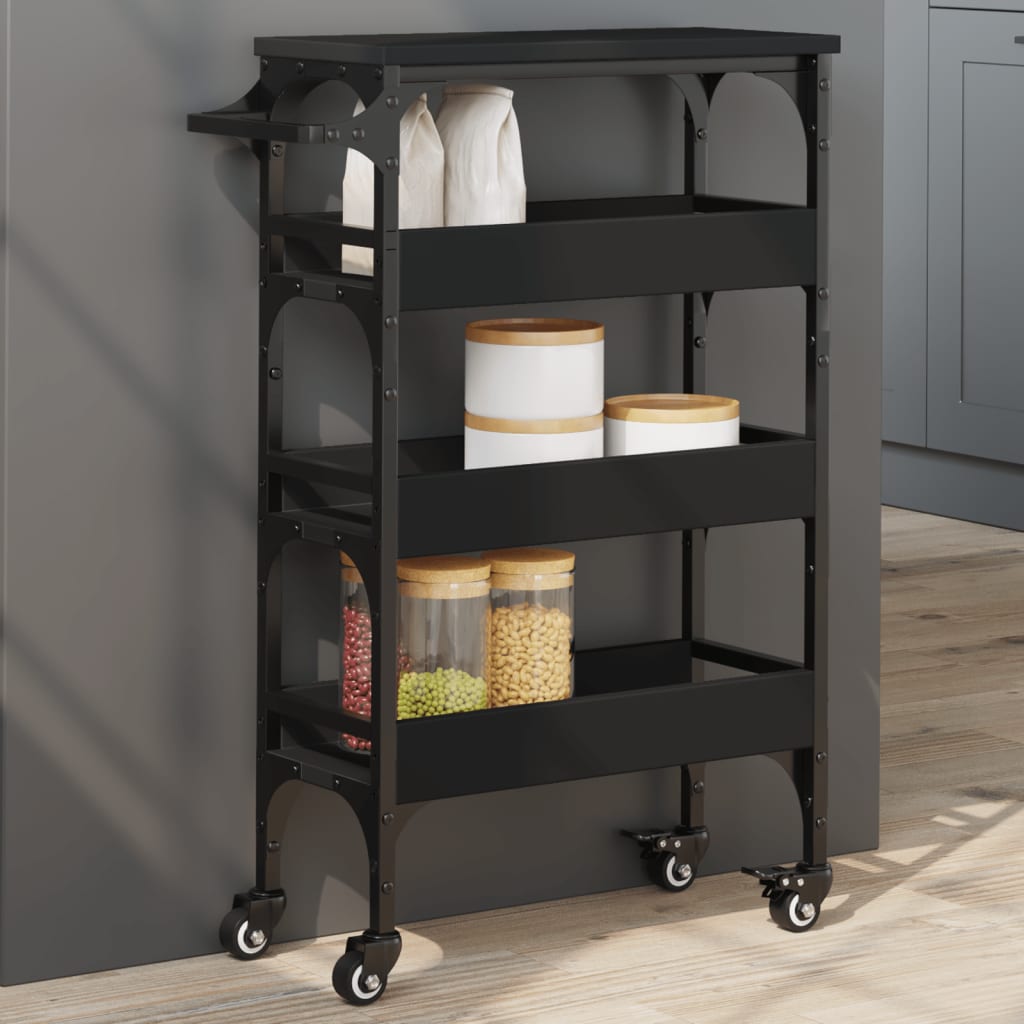 Kitchen Trolley Smoked Oak 20.9"x7.9"x29.9" Engineered Wood