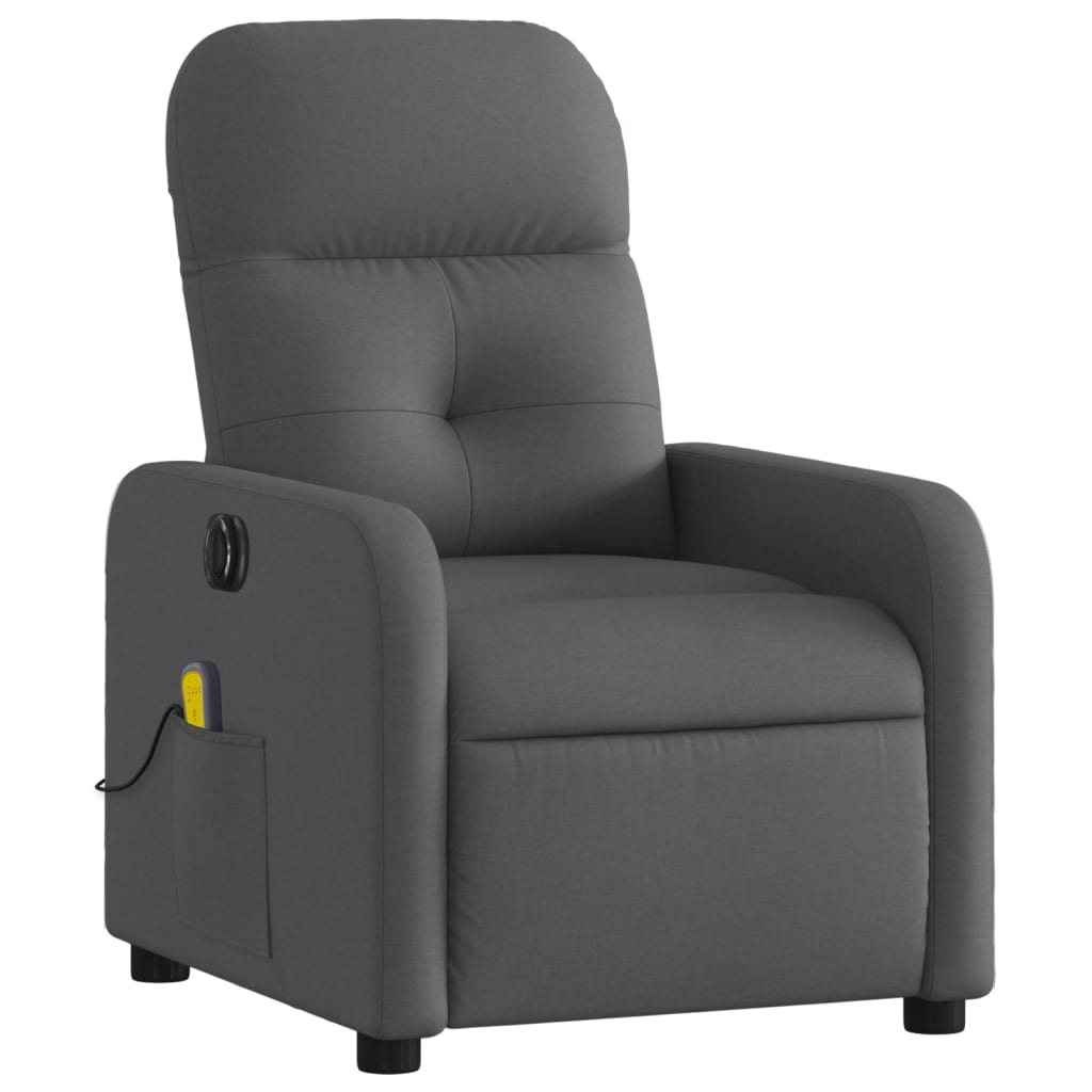 Electric Massage Recliner Chair Dark Gray Fabric