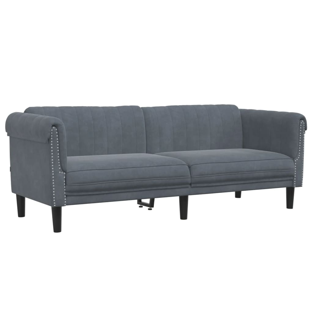 2 Piece Sofa Set Dark Gray Velvet