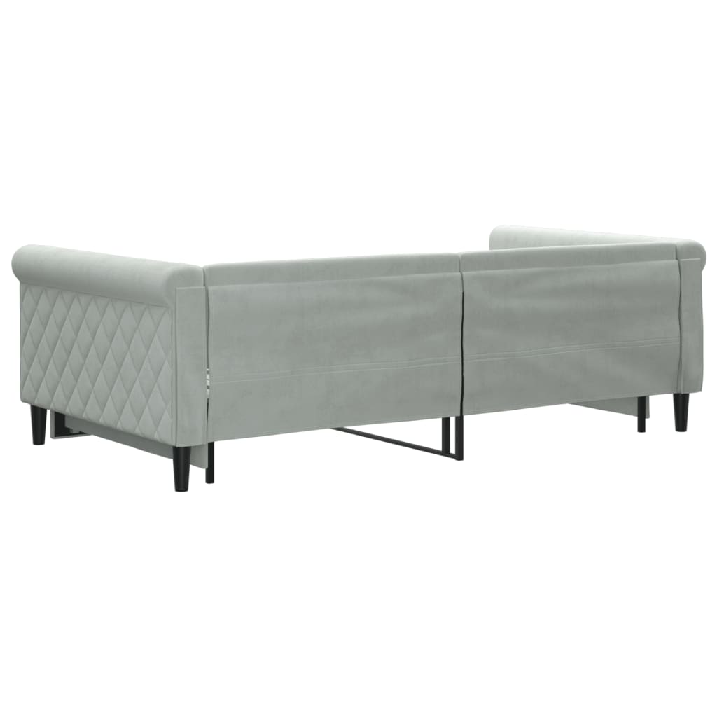 Daybed with Trundle without Mattress Light Gray 39.4"x74.8"