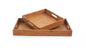 Set of Two Brown Wood Serving Tray