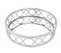 14" Silver Round Metal Geometric Vanity Tray