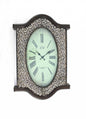 20" Oval Antiqued Bronze Wood and Glass Analog Wall Clock