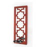 17" X 5" X 6" Red, Wooden Cross - Candle Holder Sconce