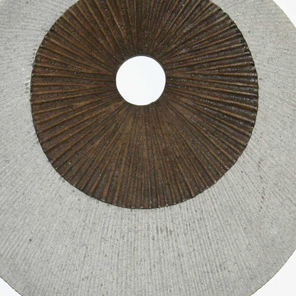 27" X 27" X 3" Brown & Gray Round Double Layer Ribbed  Wall Decor