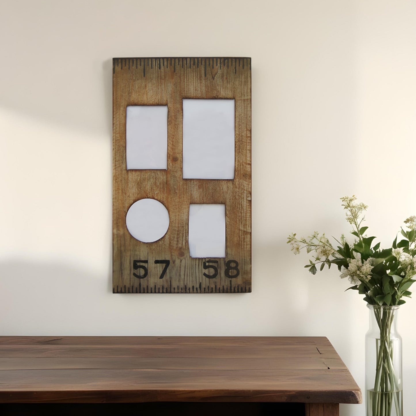 Brown Distressed Solid Wood Tabletop Picture Frame