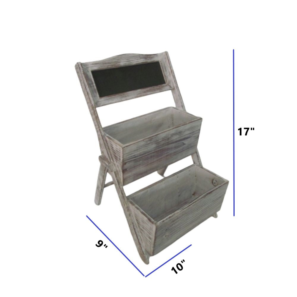 10" Gray Solid Wood Indoor Outdoor Planter Box