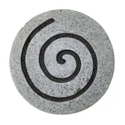 19" X 19" X 2" Gray Round Modern Spiral Wall Art