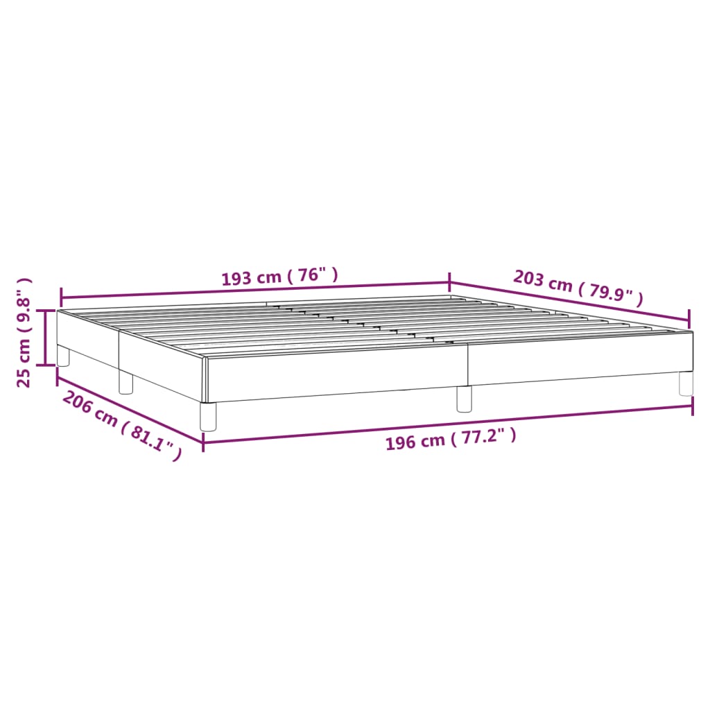 Bed Frame without Mattress Dark Gray 76"x79.9" King Fabric