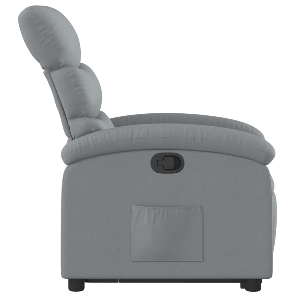 Stand up Recliner Chair Light Gray Fabric