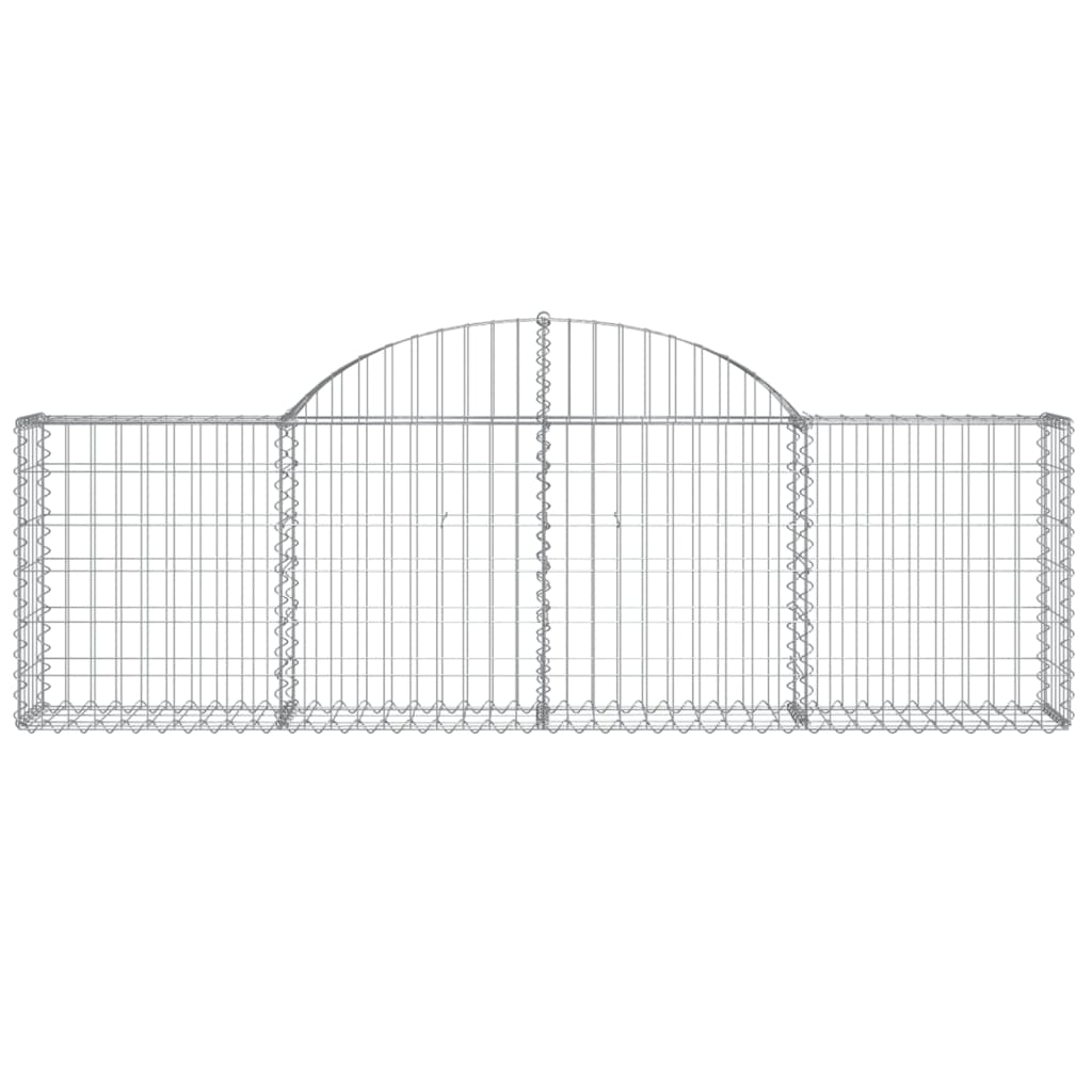 Arched Gabion Baskets 2 pcs 78.7"x11.8"x23.6"/31.5" Galvanized Iron