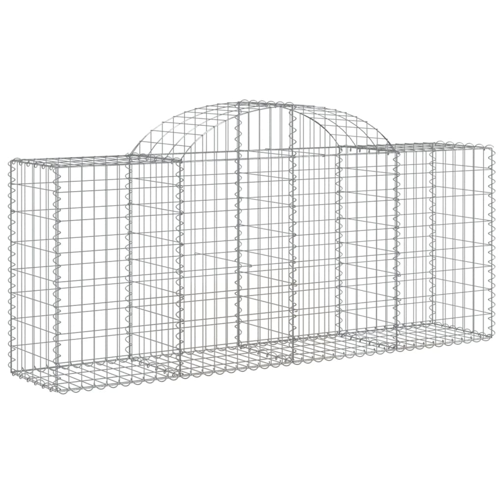 Arched Gabion Baskets 11 pcs 78.7"x19.7"x31.5"/39.4" Galvanized Iron