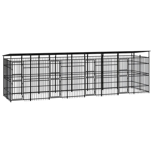 Outdoor Dog Kennel with Roof Steel 158.8 ft��