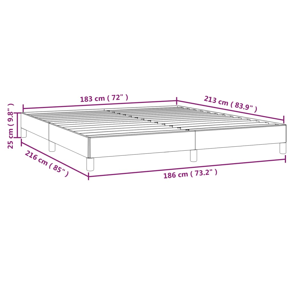 Bed Frame without Mattress Dark Gray California King Fabric