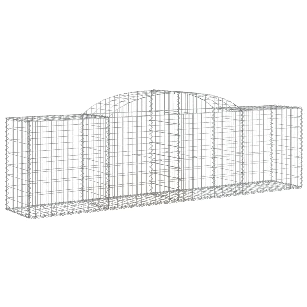 Arched Gabion Baskets 3 pcs 118.1"x19.7"x31.5"/39.4" Galvanized Iron