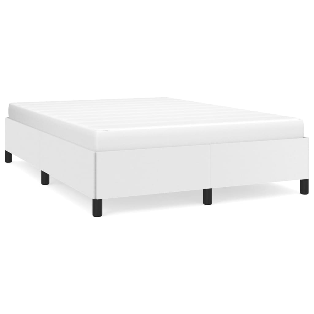 Bed Frame without Mattress White 59.8"x79.9" Queen Faux Leather