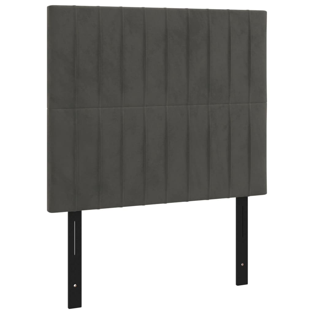 LED Headboard Dark Gray 39.4"x2"x46.5"/50.4" Velvet