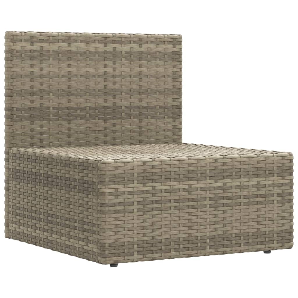 4 Piece Patio Lounge Set with Cushions Gray Poly Rattan