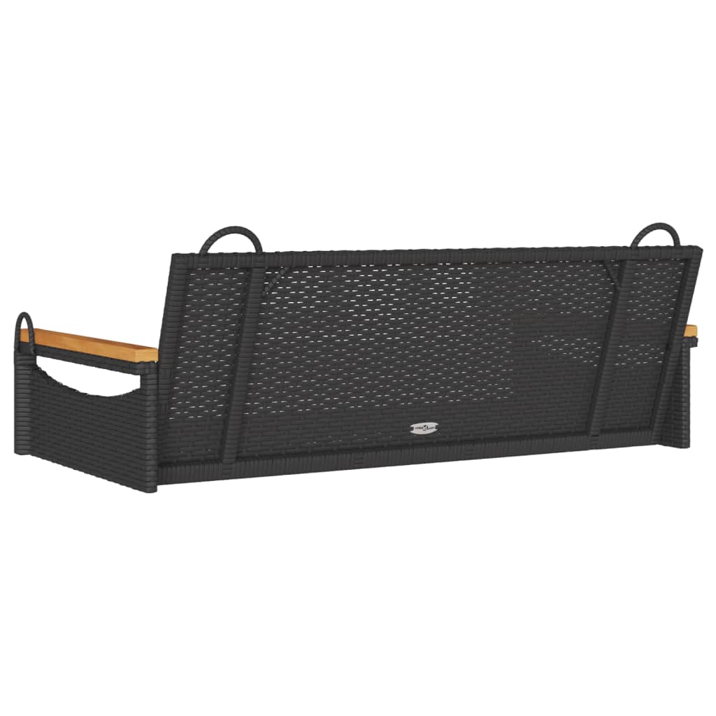 Swing Bench Black 42.9"x24.4"x15.7" Poly Rattan