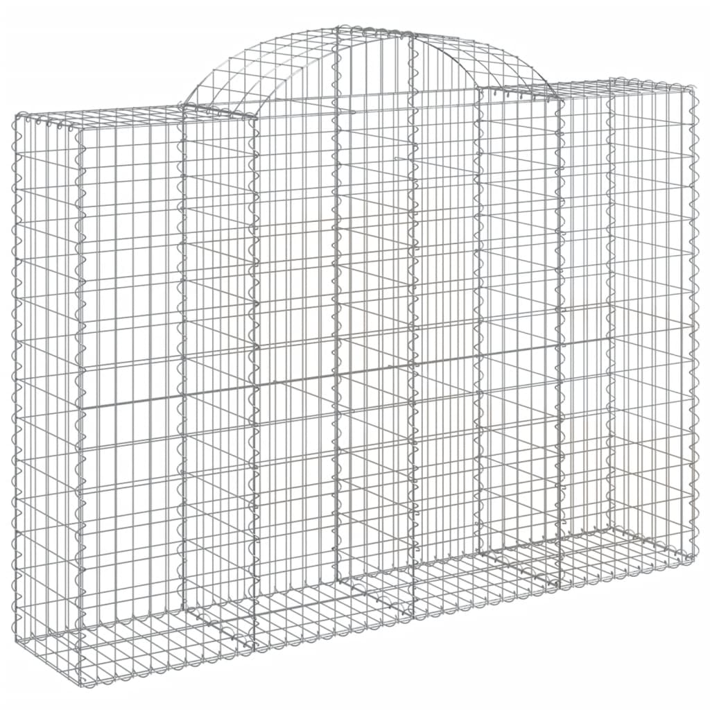 Arched Gabion Baskets 7 pcs 78.7"x19.7"x55.1"/63" Galvanized Iron