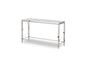 55" Silver Glass Frame Console Table