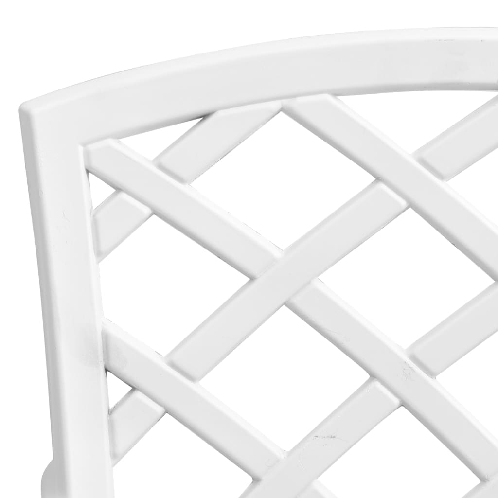 3 Piece Bistro Set White Cast Aluminum