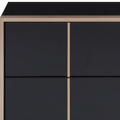 20" Black Two Drawers Nightstand