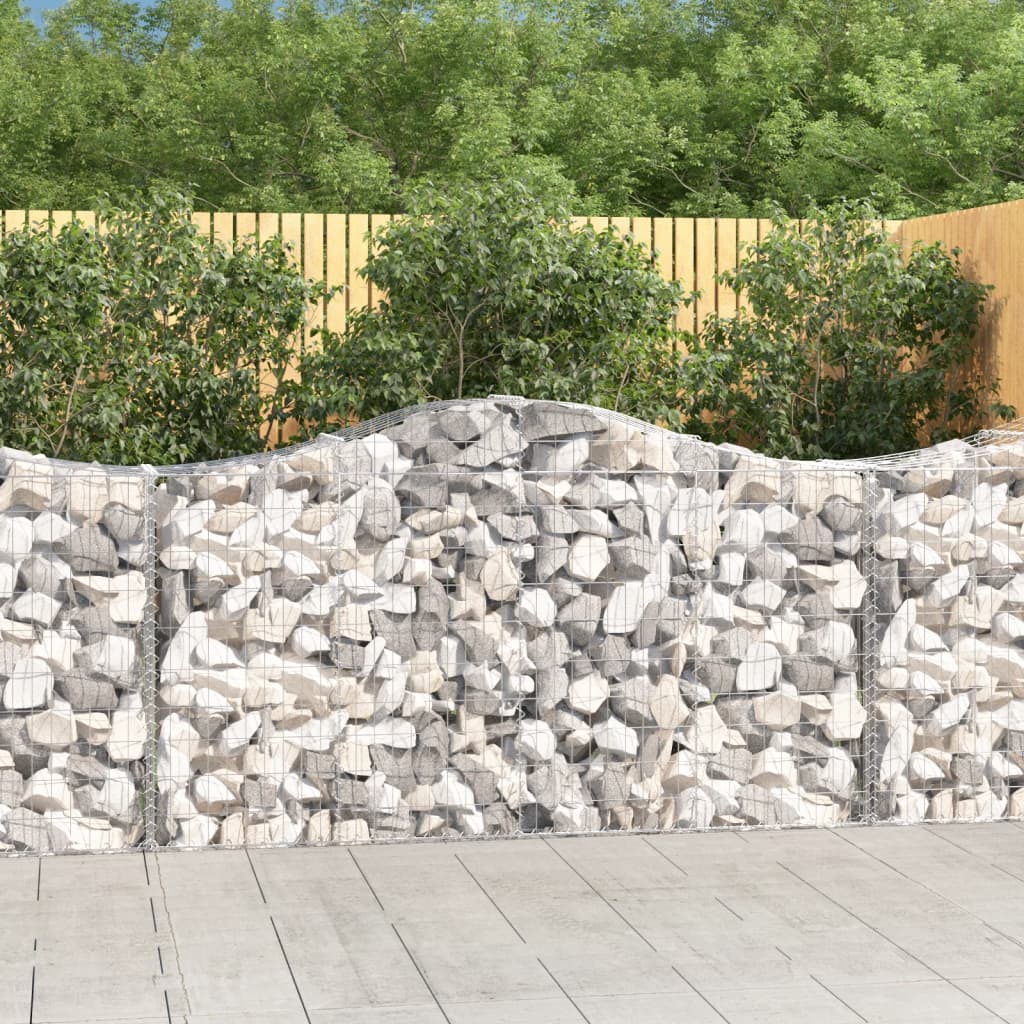 Arched Gabion Baskets 4 pcs 78.7"x19.7"x39.4"/47.2" Galvanized Iron