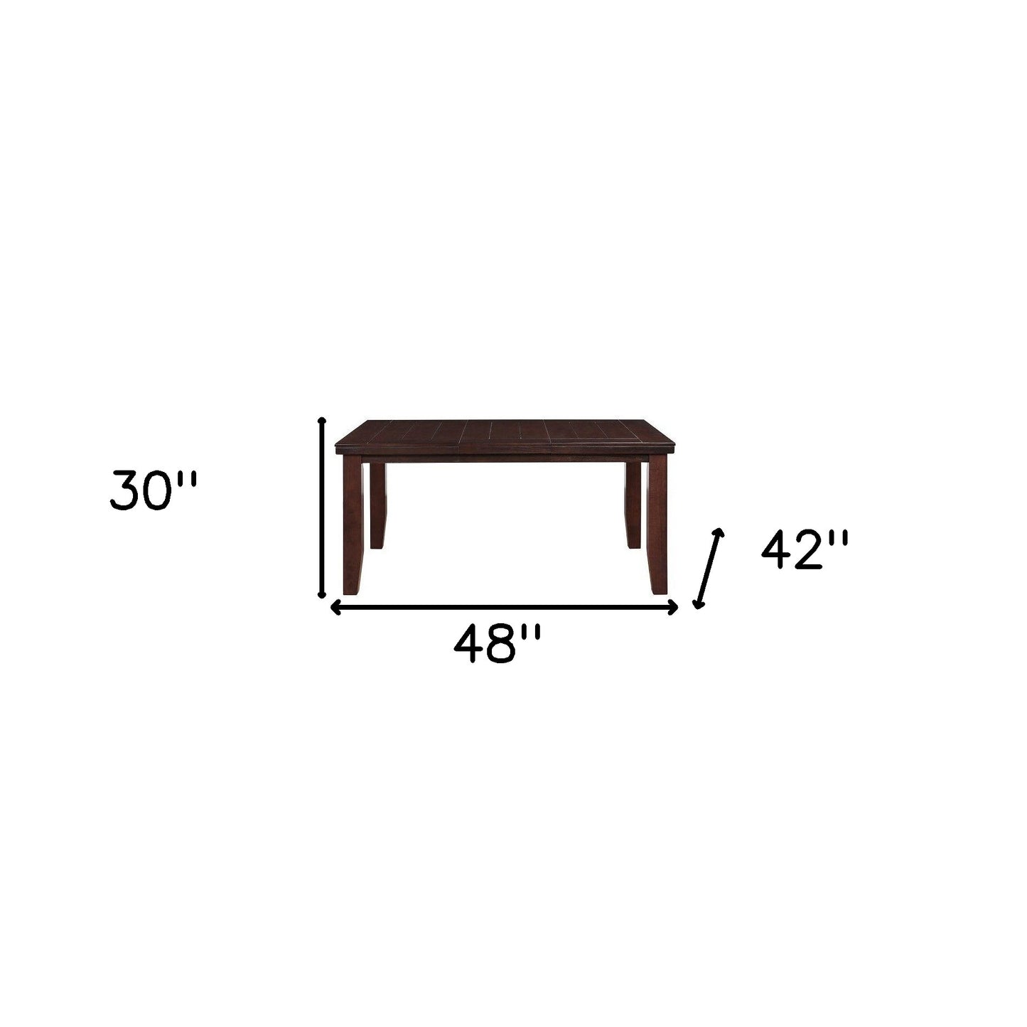 48" Dark Brown Solid Manufactured Wood Dining Table