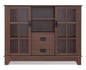 42" Walnut Two Drawer Sideboard with Glass Doors