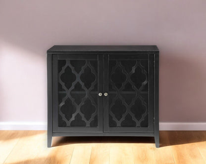 34" X 15.4" X 30" Black Mdf Cabinet