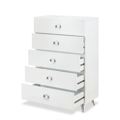 32" White Five Drawer Standard Chest