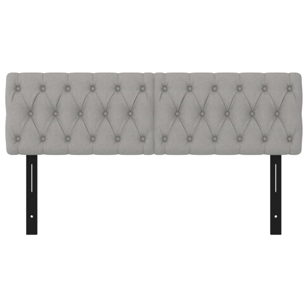 Headboards 2 pcs Light Gray 28.3"x2.8"x30.7"/34.6" Fabric