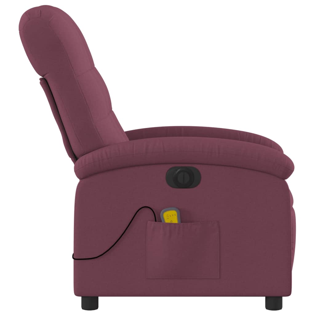 Electric Massage Recliner Chair Purple Fabric