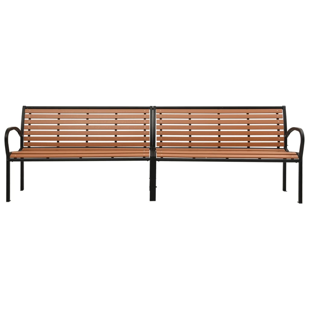 Twin Patio Bench 98.8" Steel and WPC