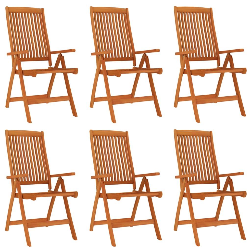 Folding Patio Chairs 6 pcs Solid Wood Eucalyptus