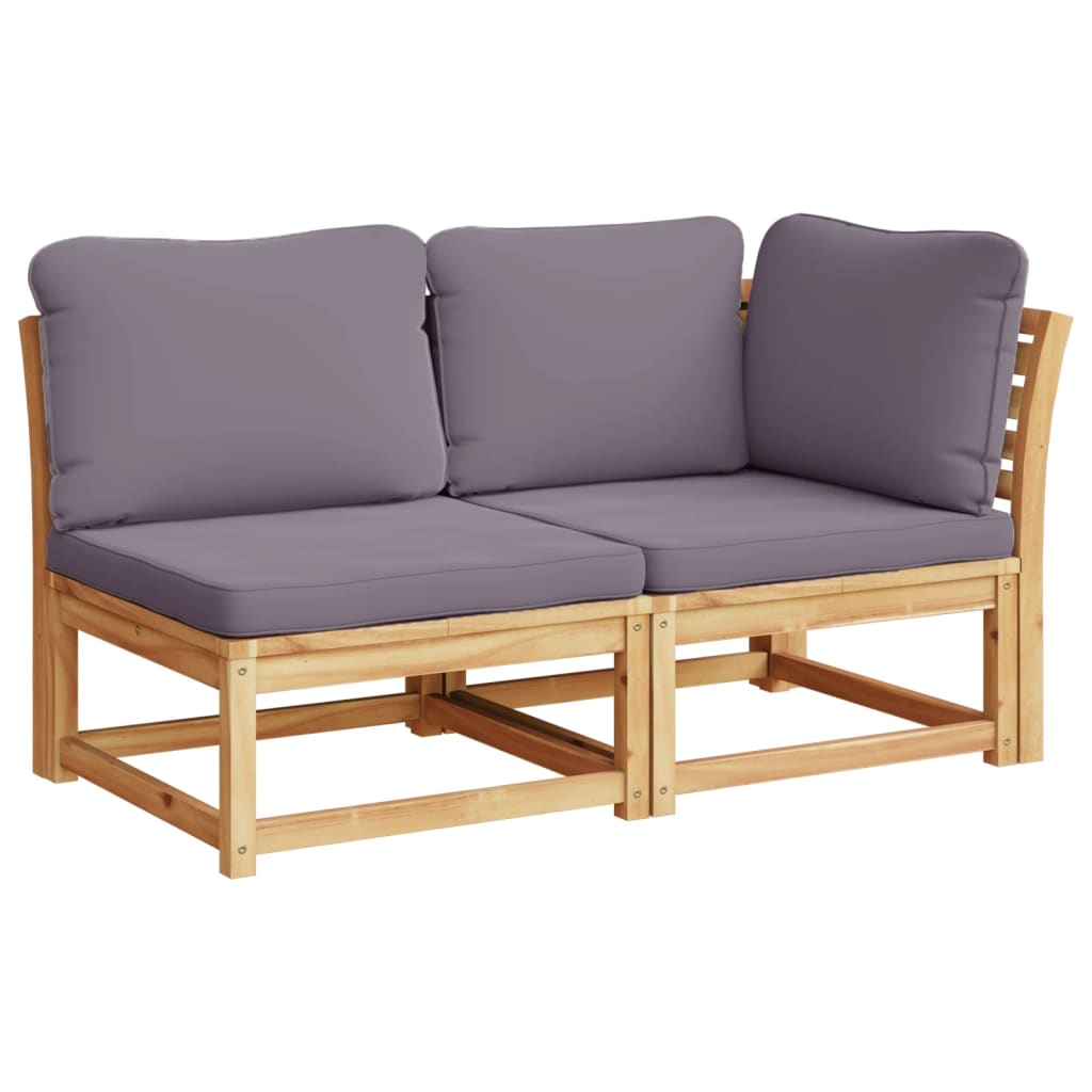 10 Piece Patio Lounge Set with Cushions Solid Wood Acacia