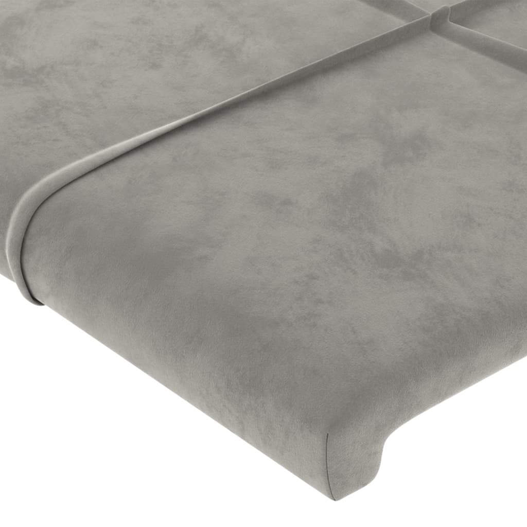 Headboard with Ears Light Gray 72"x6.3"x30.7"/34.6" Velvet