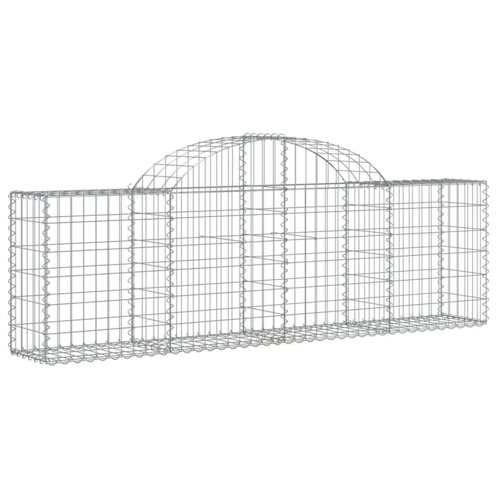 Arched Gabion Baskets 14 pcs 78.7"x11.8"x23.6"/31.5" Galvanized Iron