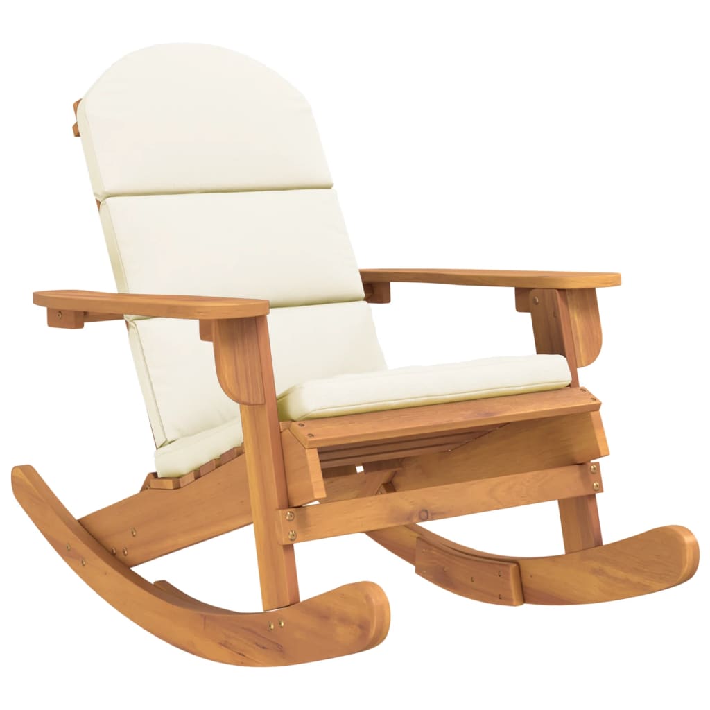 Adirondack Rocking Chair with Cushions Solid Wood Acacia