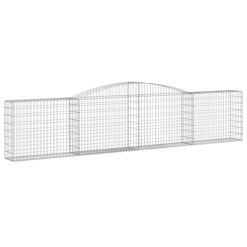 Arched Gabion Baskets 4 pcs 157.5"x11.8"x31.5"/39.4" Galvanized Iron