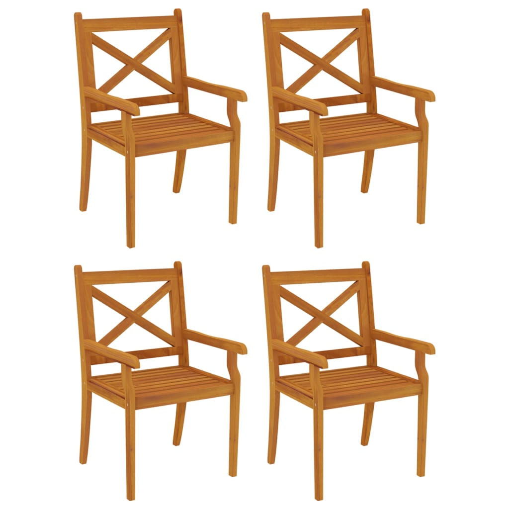 5 Piece Patio Dining Set Solid Wood Acacia