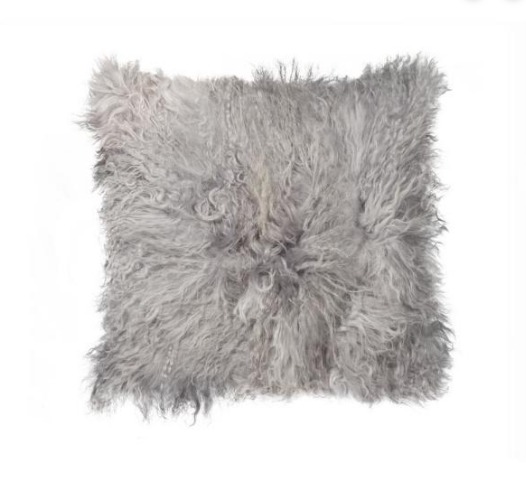 18" Natural Sheepskin Throw Pillow