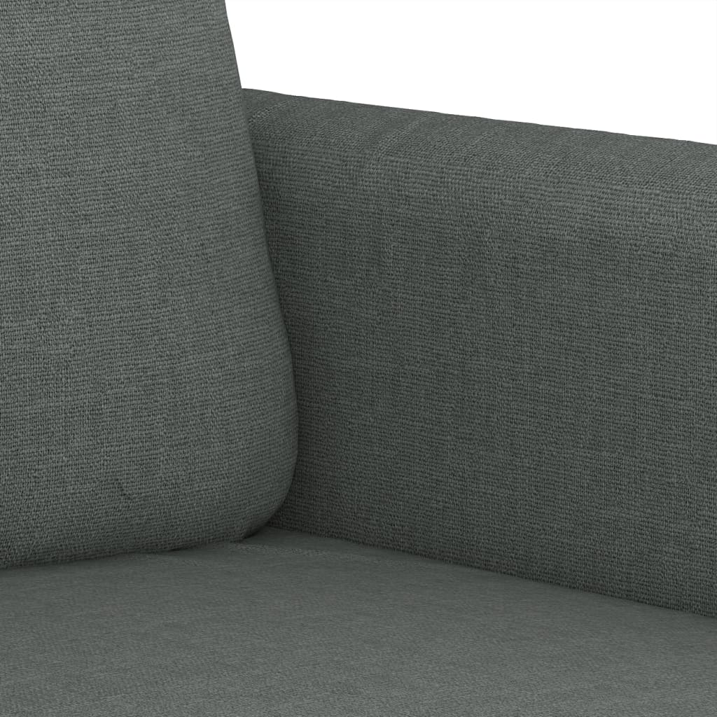 3 Piece Sofa Set with Cushions Dark Gray Fabric