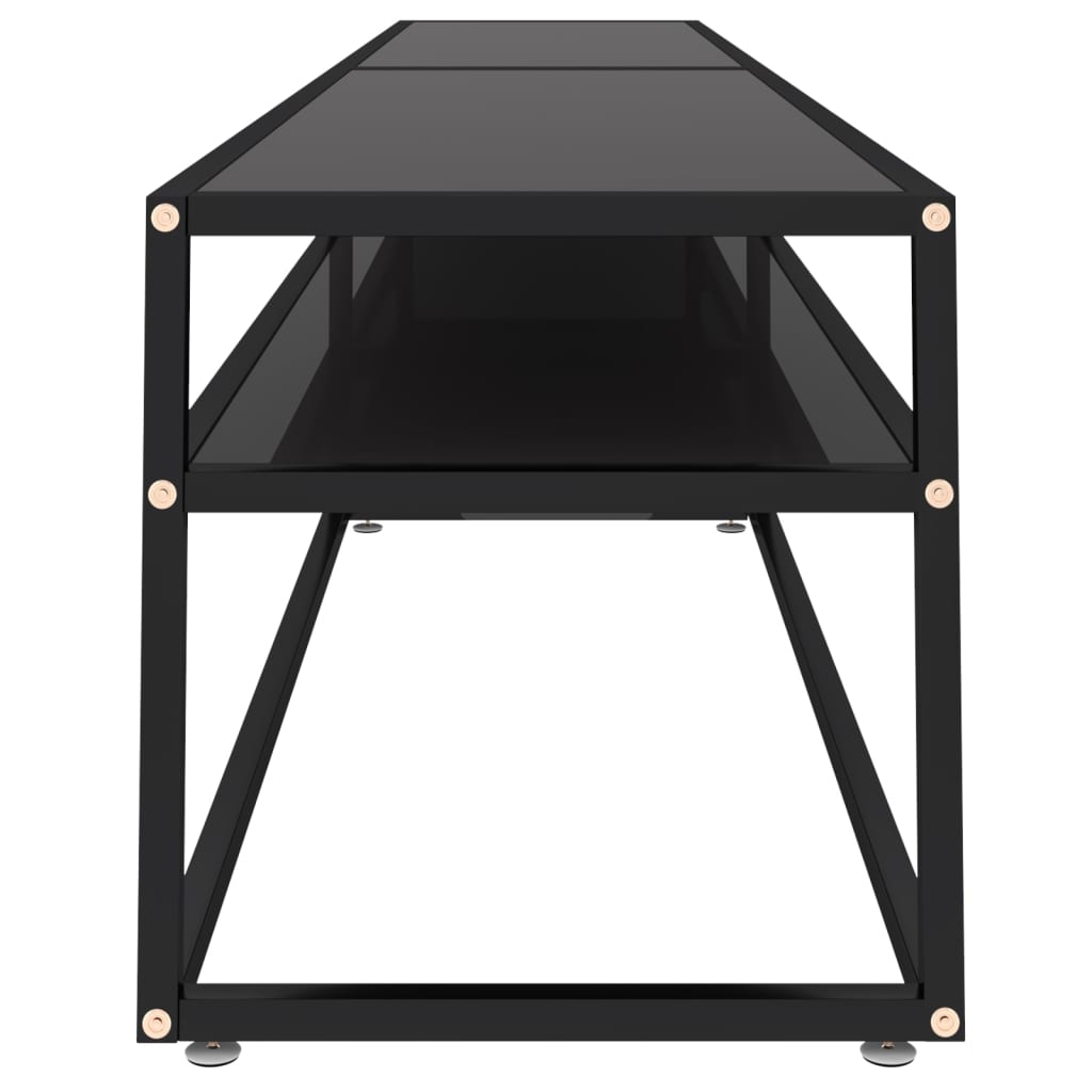 TV Stand Black 86.6"x15.7"x15.9" Tempered Glass