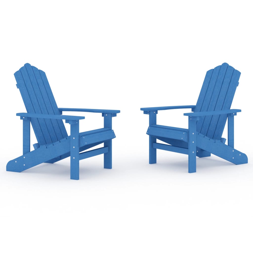 Patio Adirondack Chairs 2 pcs HDPE Aqua Blue