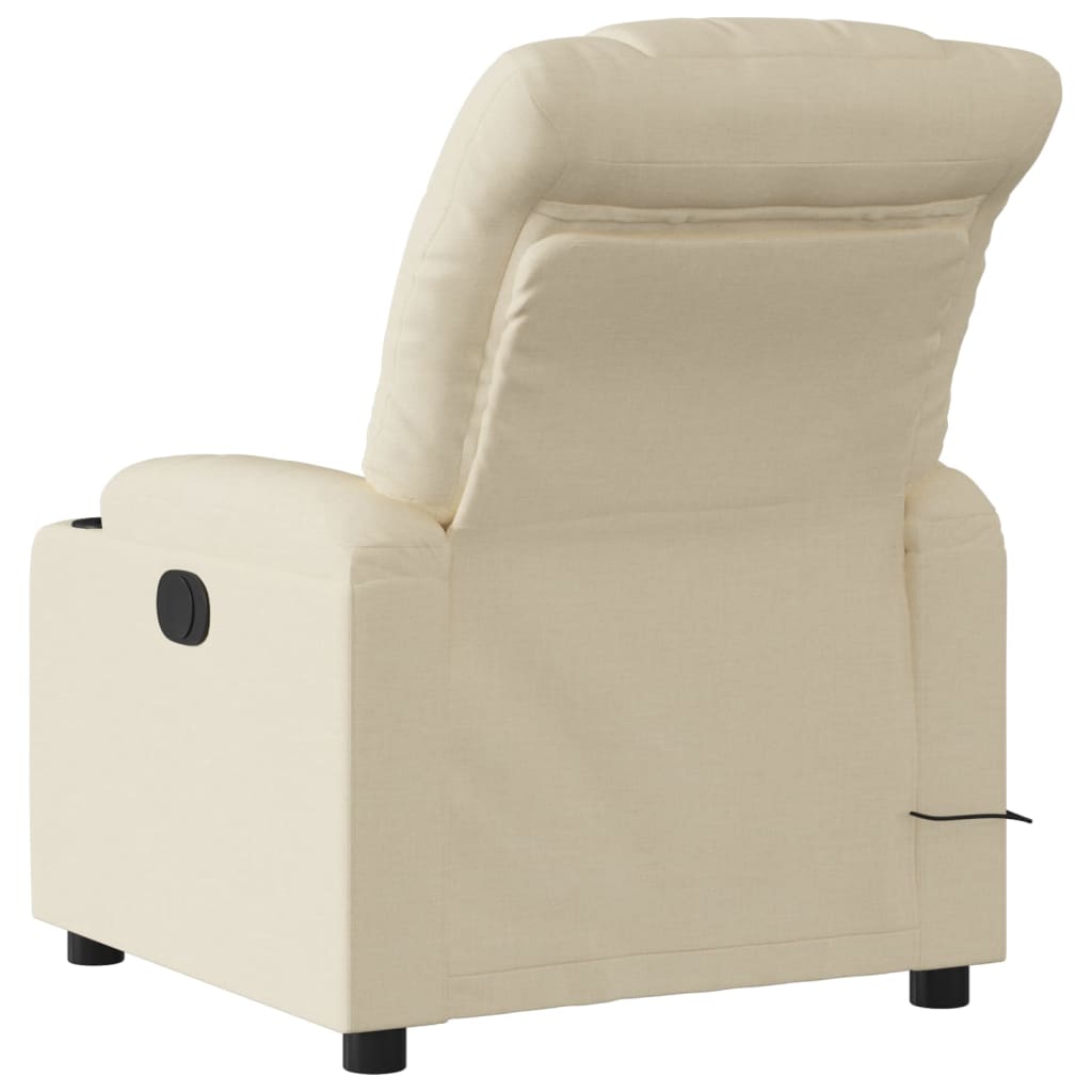 Electric Massage Recliner Chair Cream Fabric