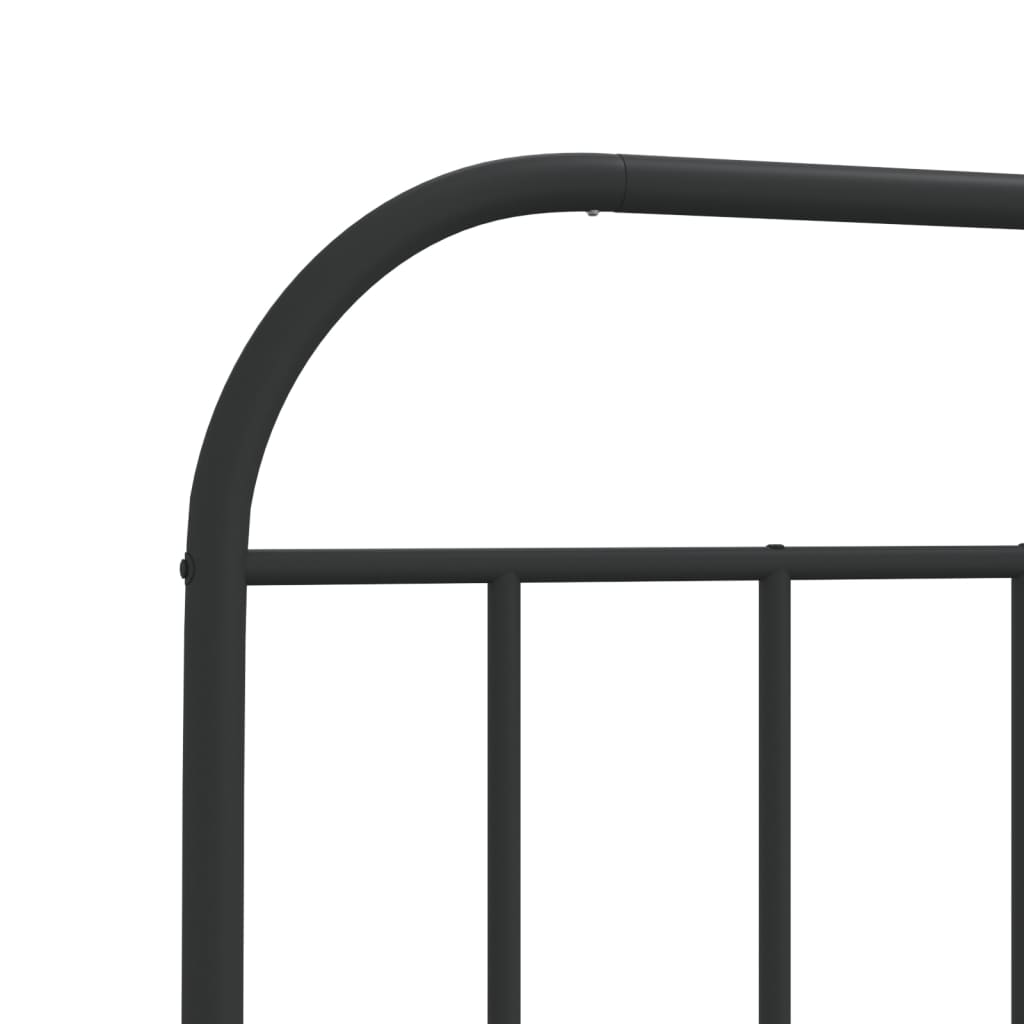 Metal Bed Frame without Mattress with Footboard Black 39.4"x74.8"